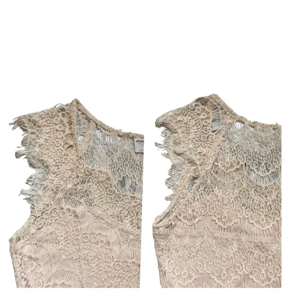 Free People - Intimately Free - Sleeveless Lace Bodycon Style - Size M - Beige - Picture 13 of 15